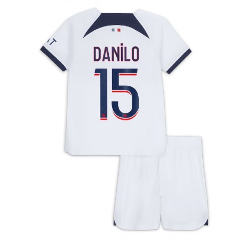 Dres Paris Saint-Germain Danilo Pereira #15 Gostujuci za djecu 2023-24 Kratak Rukav (+ kratke hlače)